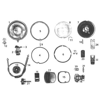 Faro anteriore - Fanale posteriore Zundapp C50 Sport 517-21L0