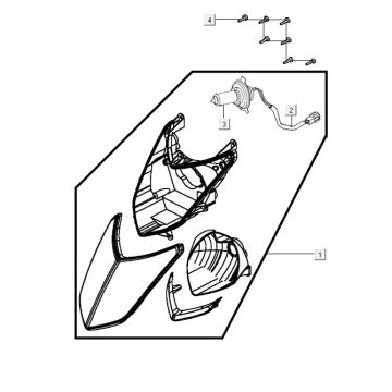 Faro anteriore Agility 16+ 200i in argento metallizzato opaco
