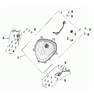 Faro anteriore generico Roc 50 2 tempi 2010 argento