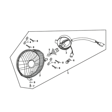Faro anteriore Sym Fiddle II Euro 4 (WH-006) bianco