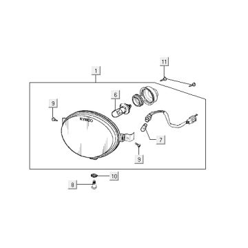 Faro anteriore Kymco Yup 50 2 tempi AC classico verde