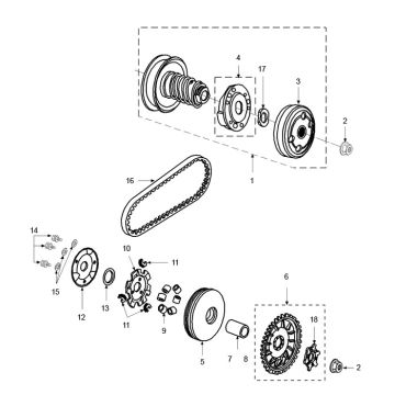 Frizione - Variatore - Cinghia trapezoidale Peugeot Speedfight 2 50 2 tempi AC Euro2
