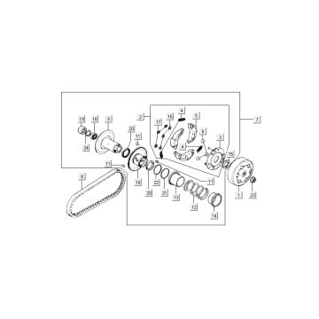Frizione - Variatore - Cinghia trapezoidale Kymco Grand Dink 2 tempi argento