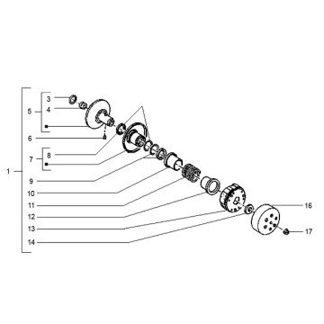 Frizione - Scatola frizione Gilera Runner 50 2 tempi LC 1998-2005
