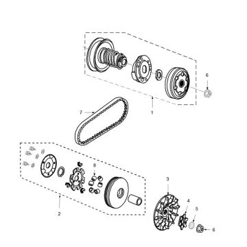 Variatore - Frizione - Cinghia trapezoidale Peugeot Ludix one 2 tempi