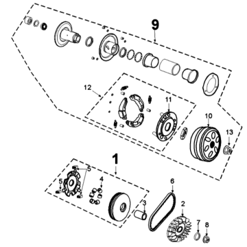 Koppeling Peugeot Tweet 125 V E3 2013-2017