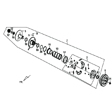 Frizione - Scatola frizione Sym Fiddle II (BK-7C) grigio ferro