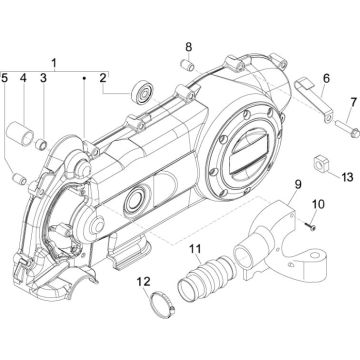 Coperchio carter Vespa S 50 4T 2V AC 25km/h