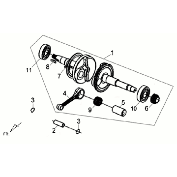 Albero motore Sym Allo GT (WH006 S882U) argento bianco