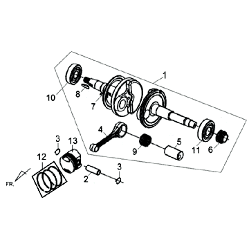 Albero motore Sym Allo (WH871) champagne