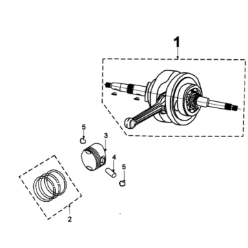 Krukas en cilinder Peugeot Tweet 125 V E3 2013-2017