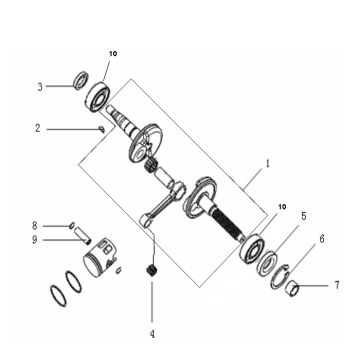 Albero motore - Pistone Generic Roc 50 2 tempi 2010 argento