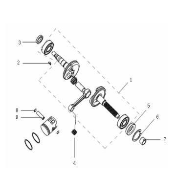 Albero motore - Piston Generic Xor 50 2 tempi 2009 nero