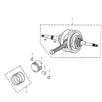 Albero motore - Pistone Peugeot Vivacity 3 50 4T AC