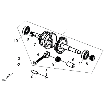 Albero motore Sym Symphony SR (BK5560) nero