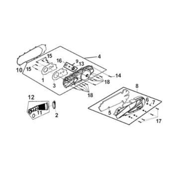 L. crank case cover Sym Joymax Z 125 E4