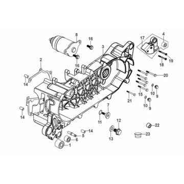 Basamento - motorino di avviamento Sym Fiddle IV 50 E5