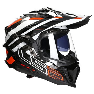  Casco adventure LS2 Explorer Edge MX701 nero / arancione fluo