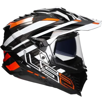  Casco adventure LS2 Explorer Edge MX701 nero / arancione fluo
