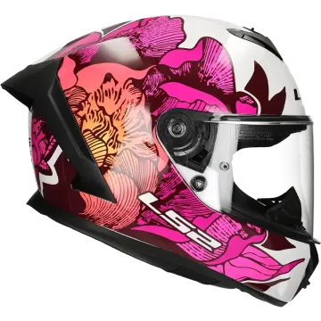 Casco integrale LS2 Rapid III Poppies II FF820 bianco / rosa