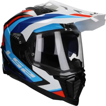  Casco adventure LS2 Explorer Frontier II MX701 bianco / blu