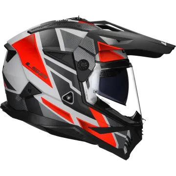 Casco adventure LS2 Pioneer II Block MX702 grigio / rosso