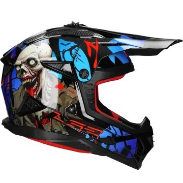 Casco cross LS2 Fast II Zombie II MX708 nero / rosso / blu