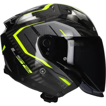 Casco jet LS2 Infinity II Carbon Urus OF603 giallo fluo