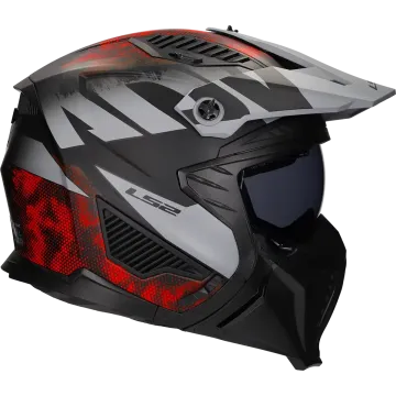 Casco jet LS2 Drifter Gas OF606 grigio / rosso