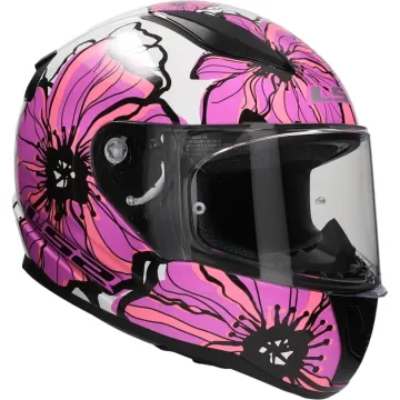 Casco integrale LS2 Rapid II FF353 Poppies rosa