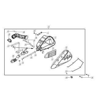 Filtro aria Kymco Agility 16+ 125 in argento metallizzato opaco