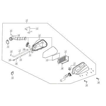 Filtro aria Kymco Agility 16'+ 4 tempi nero lucido