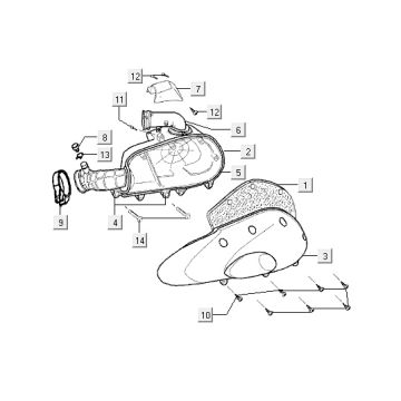 Filtro aria Kymco Yup 50 2 tempi AC argento