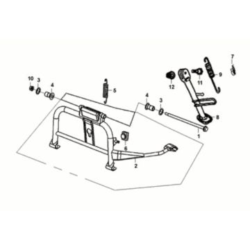 Cavalletto centrale - Cavalletto laterale - Leva kick starterSym Jet 14 50i 4T AC Euro 5