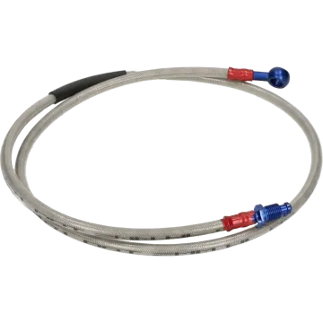 Tubo freno anteriore Malossi in acciaio inossidabile/attacco in alluminio (blu) Piaggio Zip SP 2 tempi LC lunghezza 1,11 metri 229548