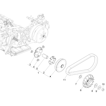 Variatore a cinghia trapezoidale Piaggio Medley 150 IE ABS Euro 4 2016-2020