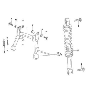 Cavalletto centrale - Ammortizzatore Znen ZN50QT-11 50 4T AC