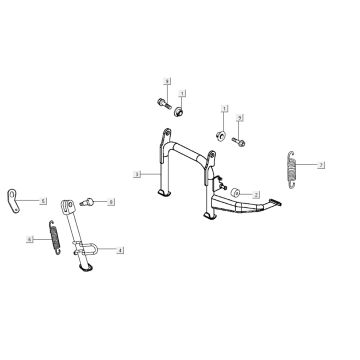 Cavalletto centrale - Cavalletto laterale - Pedale Kickstart Kymco Agility 16+ 200i Opaco Metallizzato Azzurro Chiaro