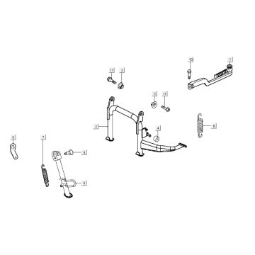 Cavalletto centrale - Cavalletto laterale - Pedale Kickstart Kymco Agility CITY 16 125