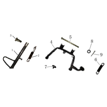 Cavalletto centrale - Cavalletto laterale AGM LX 50 4T AC antracite