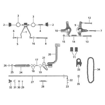 Sospensione motore - Pedale freno - Catena Zundapp C50 Sport 517-21L0