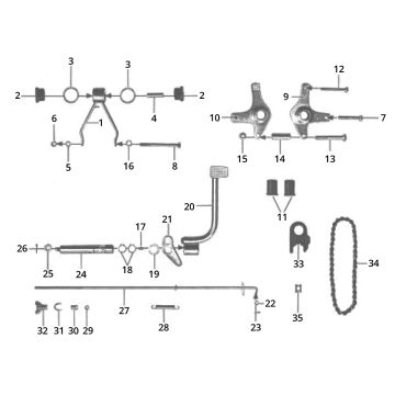 Sospensione motore - Pedale freno - Catena Zundapp C50 Sport 517-21LA