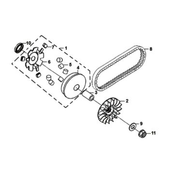 Movable drive face assy Sym Orbit II 125i E4