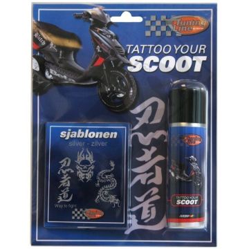 Bomboletta spray (Tattoo your scooter) in argento robusto da 50 ml Motip