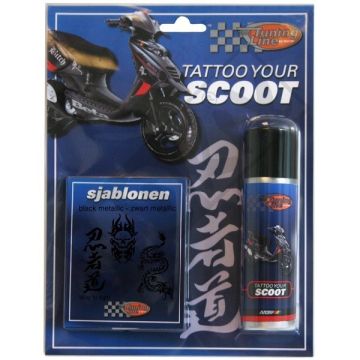 Bomboletta spray (Tattoo your scooter) robusta nera metallizzata da 50 ml Motip