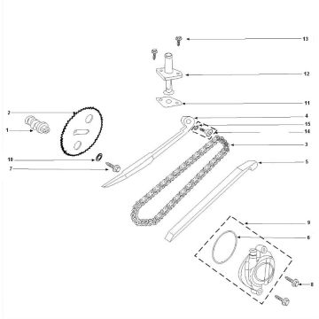 Albero a camme - Catena di distribuzione- Guide catena Peugeot Vivacity 3 50 4T AC