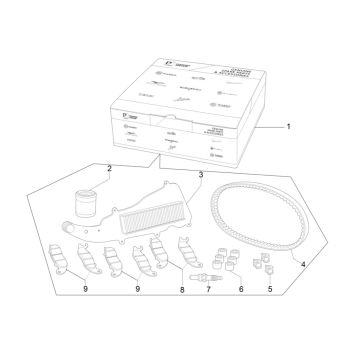 Pacchetto di manutenzione Piaggio MP3 300 ie LT Business - Sport (con e senza ABS) 2016-2018