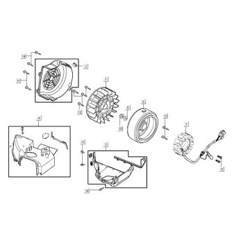Accensione - Statore - Volano - Convogliatori di raffreddamento Kymco Agility 16"+ 125 4T AC metallizzato opaco argento
