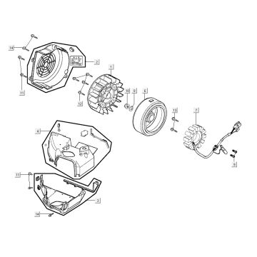 Accensione - Statore - Volano - Convogliatori di raffreddamento Kymco Agility City 16" 125 4T AC