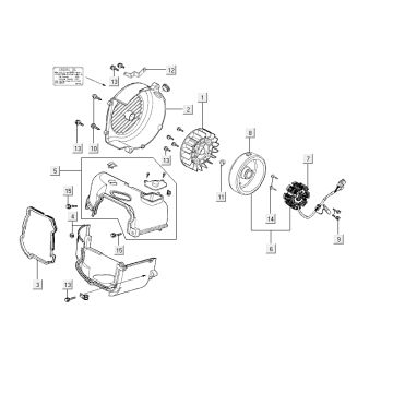 Accensione - statore - volano - cappucci di raffreddamento Kymco Agility RS 4 tempi bianco 09